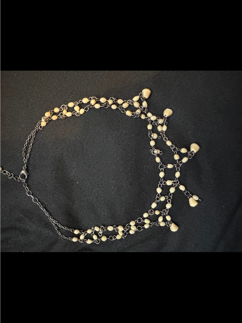 Delicate Cream Bead Multi-Strand Necklace